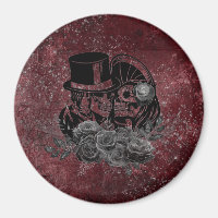 Pareja de calaveras besándose góticas y eternas de