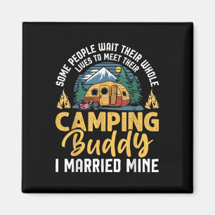 Imán Pareja de campamento divertida amantes del camping