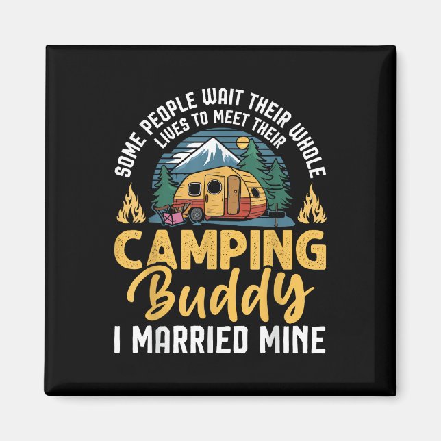 Imán Pareja de campamento divertida amantes del camping (Frente)