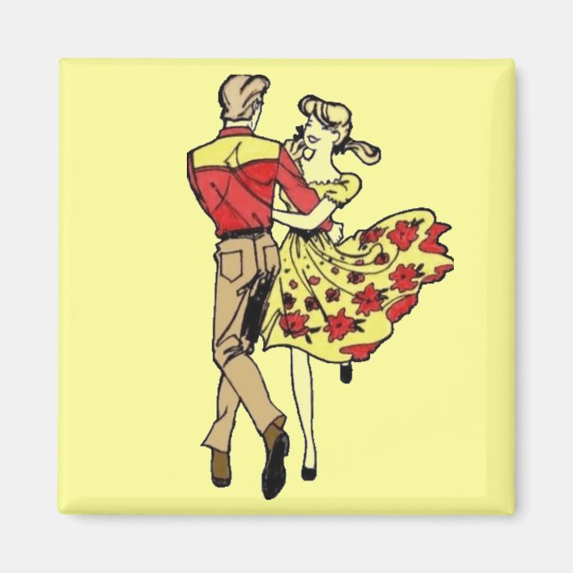 Imán Pareja de danza cuadrada (Frente)