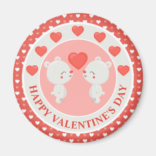 Imán Pareja de osos besándose Cute Día de San Valentín