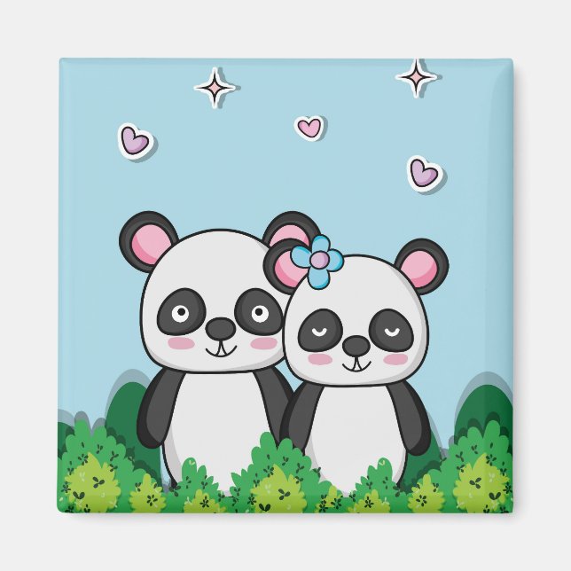 Imán Pareja de Pandas (Frente)
