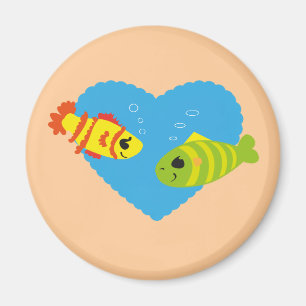 Imán Pareja de peces lindos San Valentín Acuario Amor