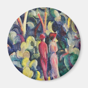 Imán Pareja en el camino del bosque de August Macke