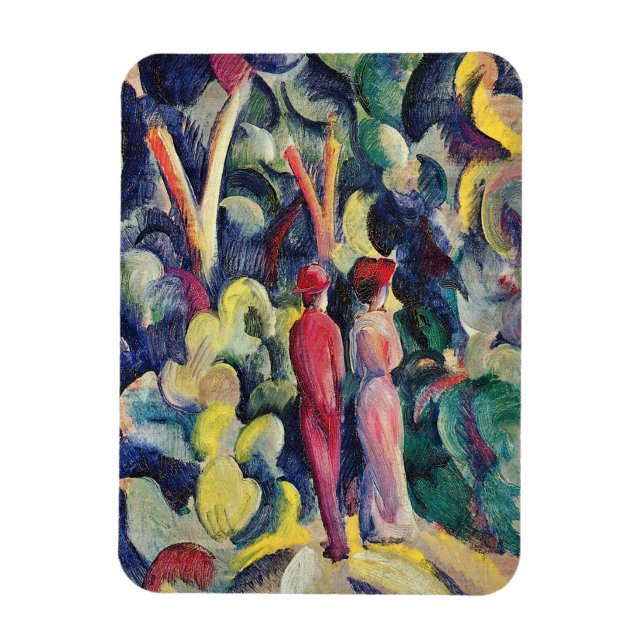 Imán Pareja en la pista forestal por August Macke (Vertical)