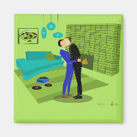 Pareja gay retro enamorada