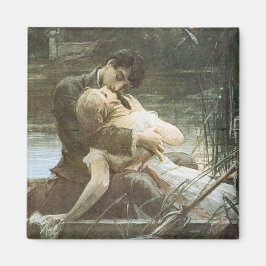 Imán Pareja joven casada enamorada (besándose en un bot