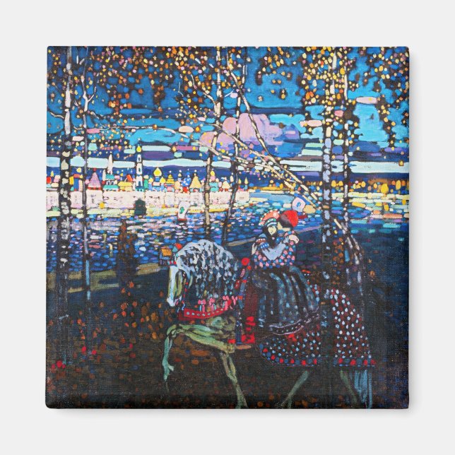 Imán Pareja montando un caballo blanco, Wassily Kandins (Frente)