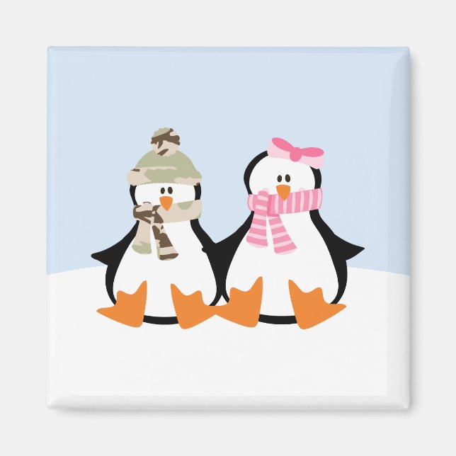 Imán Pareja Pingüino Militar (Frente)