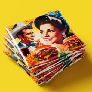 Imán Pareja Retro de Comida Rápida