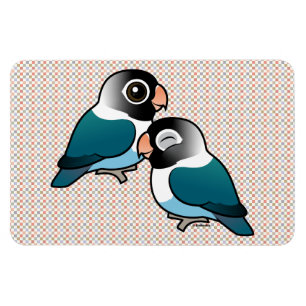Imán Pares adorables enmascarados azul del Lovebird