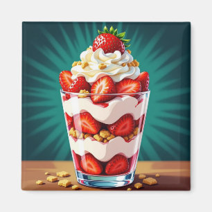 Imán Parfait de Fresa, Granola y Crema Batida
