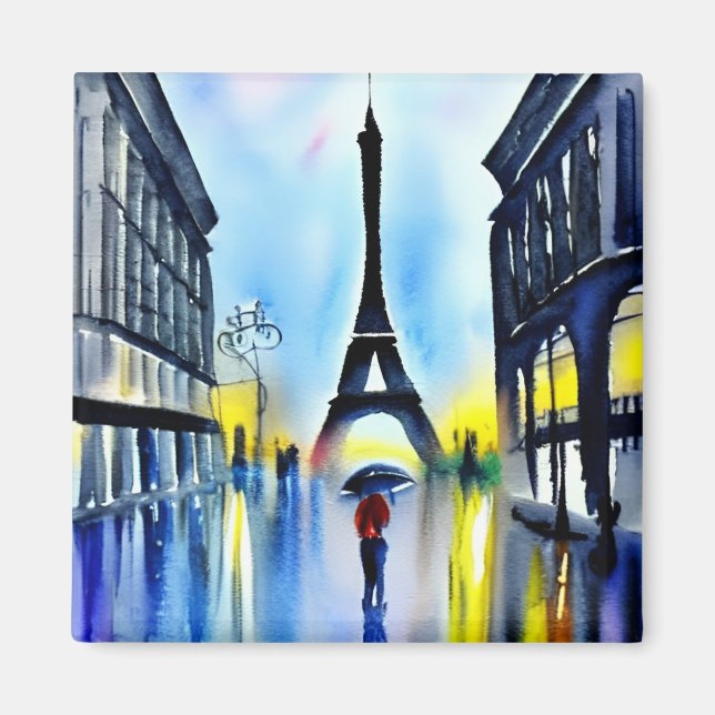 Imán París bajo la lluvia (Frente)