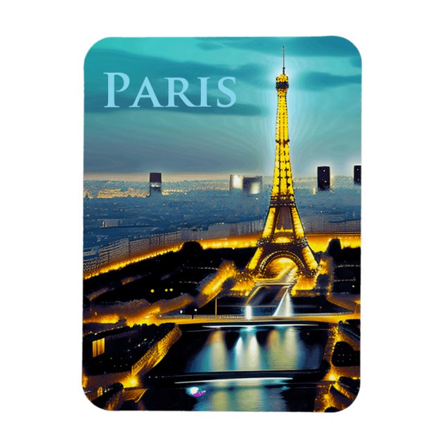 Imán París bajo un cielo azul turquesa (Vertical)