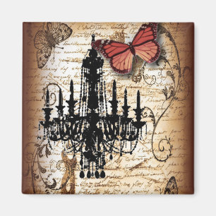 Imán parís de mariposa de gótico de vapor vintage