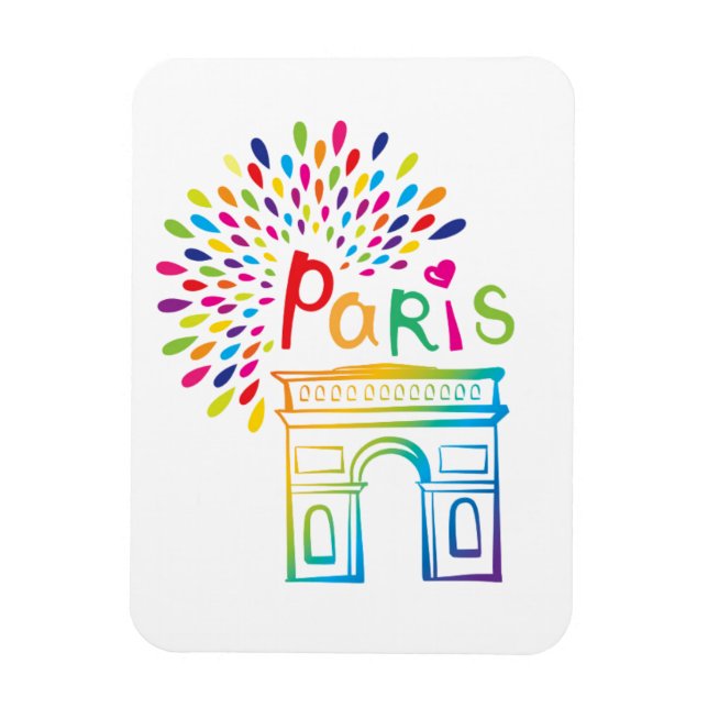 Imán París Francia | Arco de Triomphe | Diseño neón (Vertical)