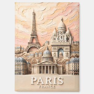 Imán París Francia Europa Moderno Pastel Texturizado Vi