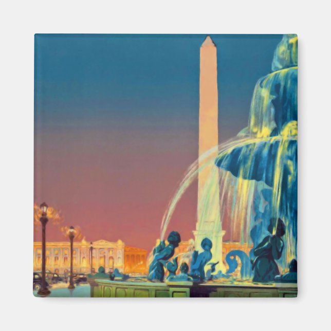 Imán París Francia Fuente Obelisk (Frente)