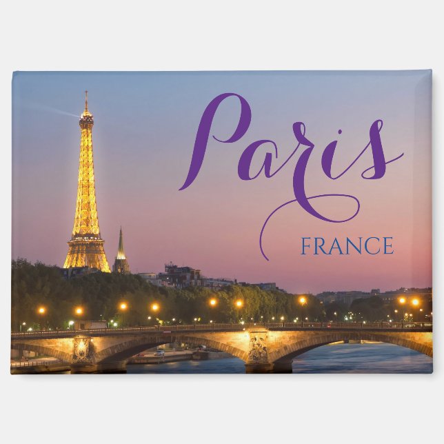 Imán París Francia Postcard Eiffel Tower Magnet (Anverso)