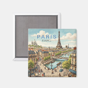 Imán París Francia Viaje Arte Vintage