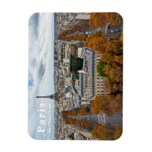 Imán París Francia Viaje Torre Eiffel Otoño Dorado