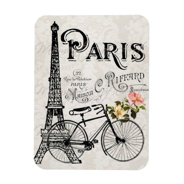 Imán París, Francia - Vintage Magnet (Vertical)