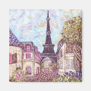 Imán París Inspiró Pointillismo Cityscape Con Eiffel T