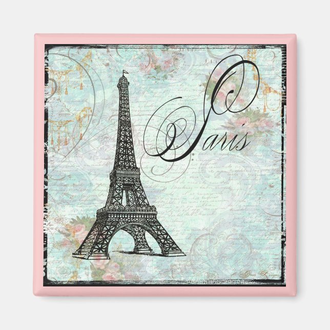 Imán París La Tour Eiffel Diseño Francés (Frente)