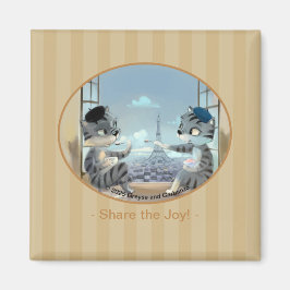 Imán París por Day Square Magnet 2 pulgadas - Alegría