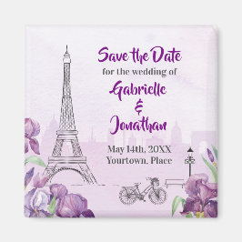 Imán Paris Purple Iris French Save the Date