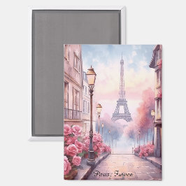 Imán París romántico Francia – Torre Eiffel floral