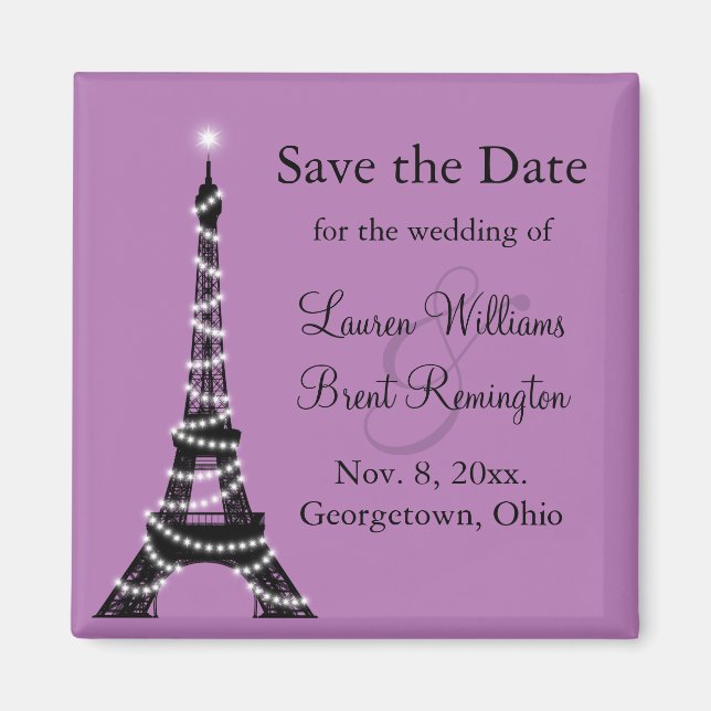 Imán París Twinkles Save the Date Magnet (Frente)