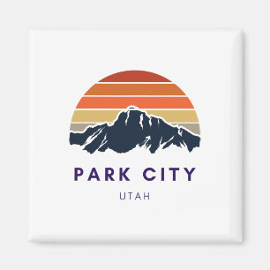 Imán Park City Utah Skowboard Hikers Utah Gif