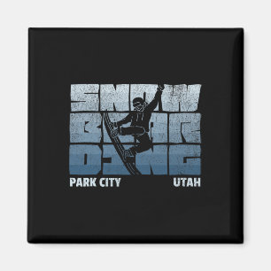Imán Park City Utah Snowboarding Resort Guay Vintage Sn