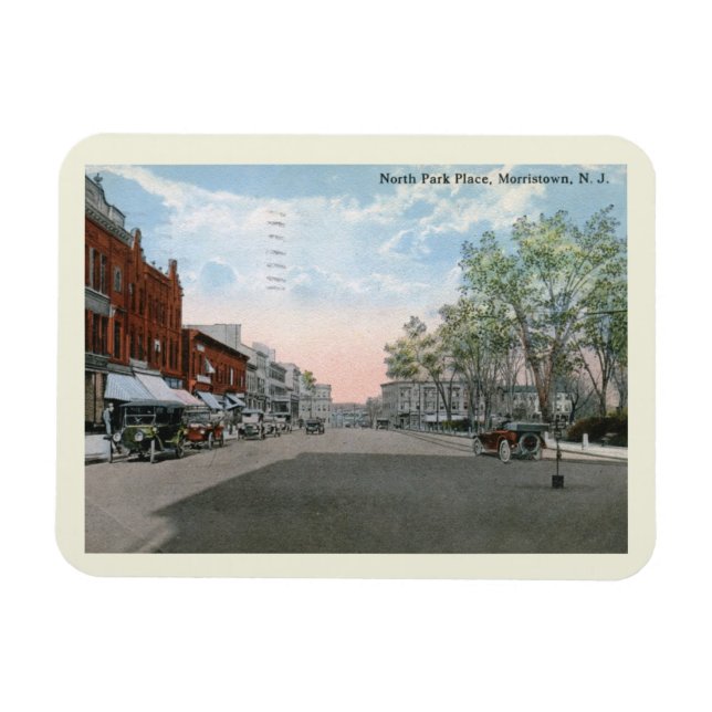 Imán Park Place, Morristown NJ 1915 Estilo de época (Horizontal)