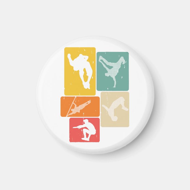 Imán Parkour Freerunner Traceur Retro Freerunning (Frente)