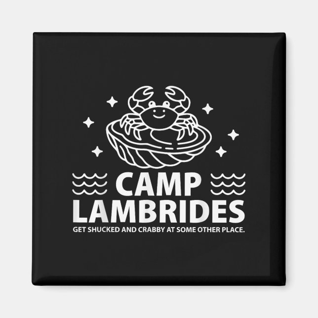 Imán Parodia de citas de crabby de Camp Lambrides graci (Frente)