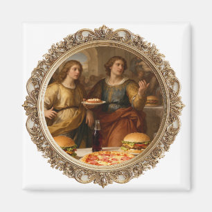 Imán Parodia de pintura renacentista vintage de hombres