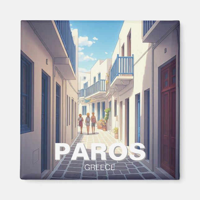 Imán Paros, blanco griego y azul (Frente)