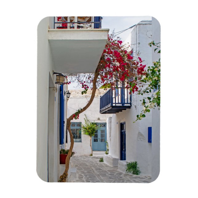 Imán Paros Parikia Calle de Verano (Vertical)
