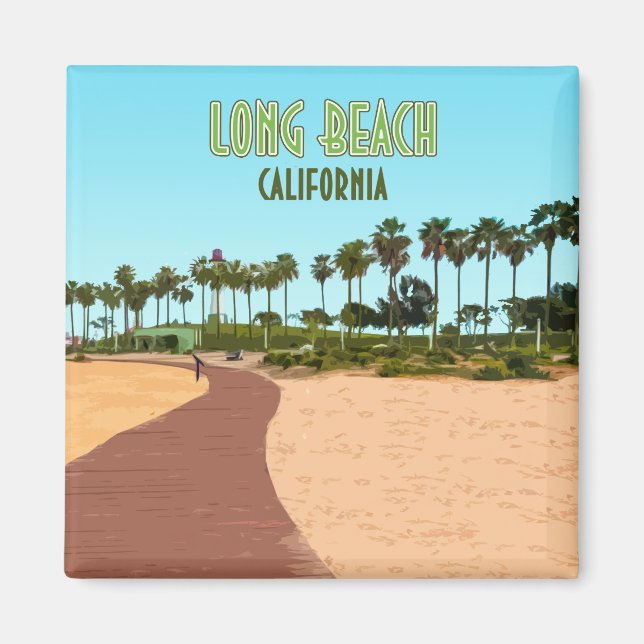 Imán Parque acuático de la costa de Long Beach Californ (Frente)