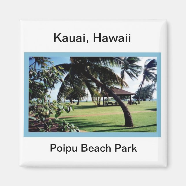 Imán Parque de Playa Magnet-Poipu, Kauai, Hawaii (Frente)