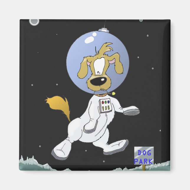 Imán Parque del perro lunar (Frente)