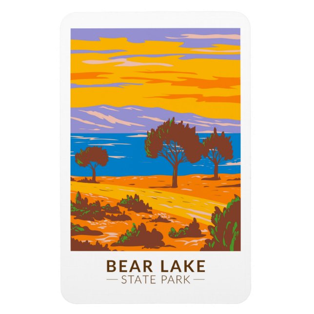 Imán Parque Estatal Bear Lake Utah Vintage (Vertical)