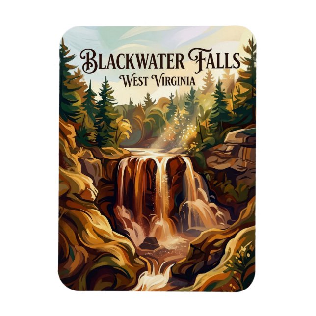 Imán Parque Estatal Blackwater Falls Virginia Occidenta (Vertical)