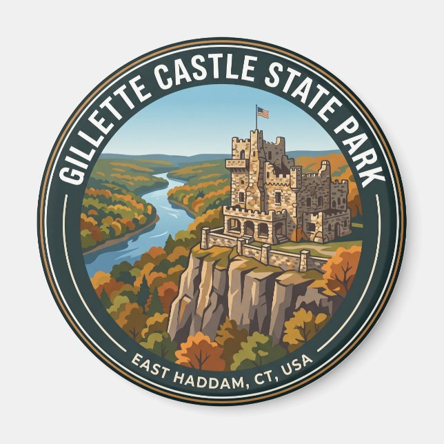 Imán Parque Estatal Castillo Gillette EE. UU. (Frente)