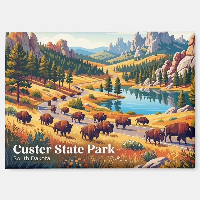 Imán Parque Estatal Custer EE. UU. (Anverso)