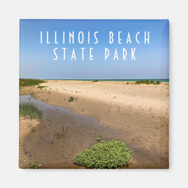 Imán Parque Estatal de la Playa de Illinois (Frente)