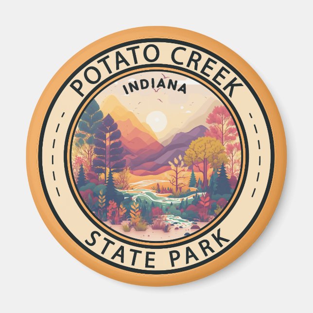 Imán Parque estatal de la Potato Creek Emblem Indiana (Frente)