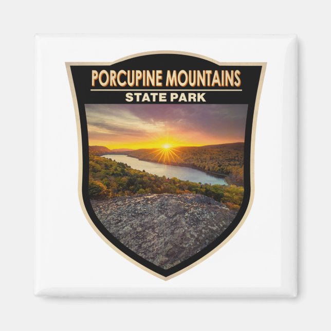 Imán Parque estatal de las Montañas Porcupine Acuarela  (Frente)